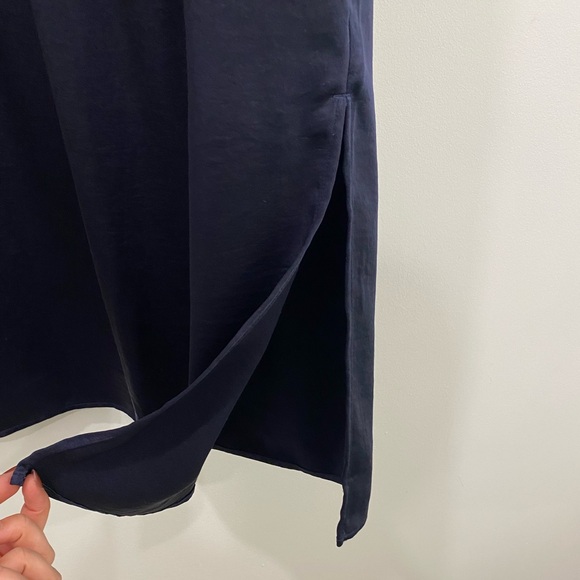 Gap Navy Blue Midi Satin Skirt Size S - Picture 3 of 3